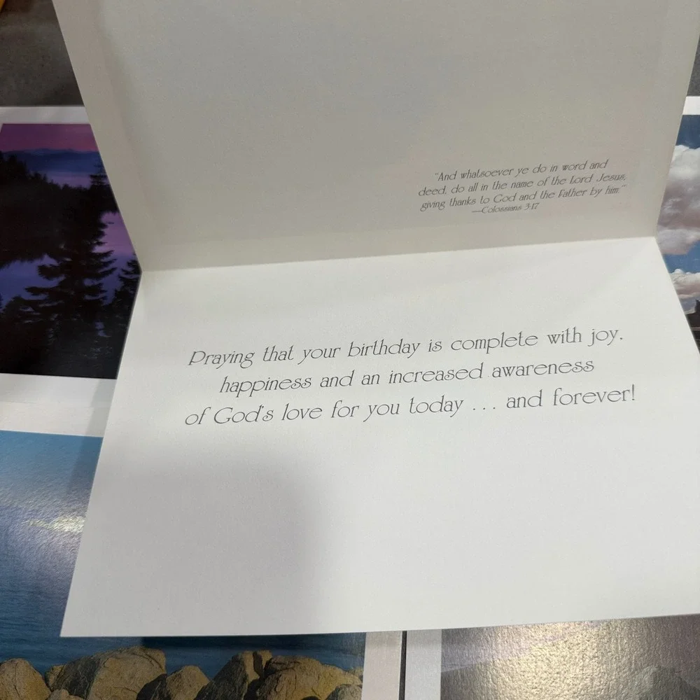 Sunshine Line Scenic Views Birthday Cards with Scriptures Set of 15 Willard Clay